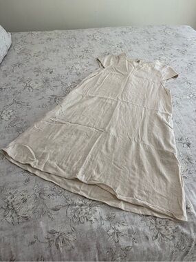 Monteau Cream Lightweight Linen-Blend Top